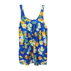 Sunbird Swim Dress Womens Large 42 Vintage Floral Sleeveless Bra Stretch